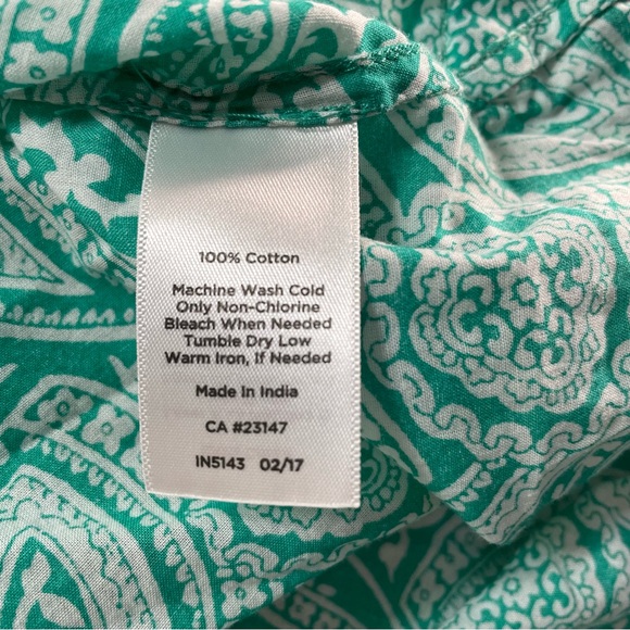 Talbots Paisley Print Cotton Embroidered Tunic Blouse Top Women's Size MP - Picture 10 of 10